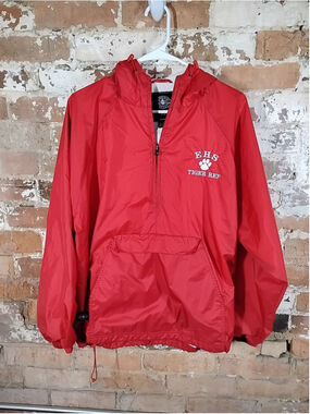 Eufaula High School Tiger Rep Red Half Zip Rain Jacket Charles River size Small